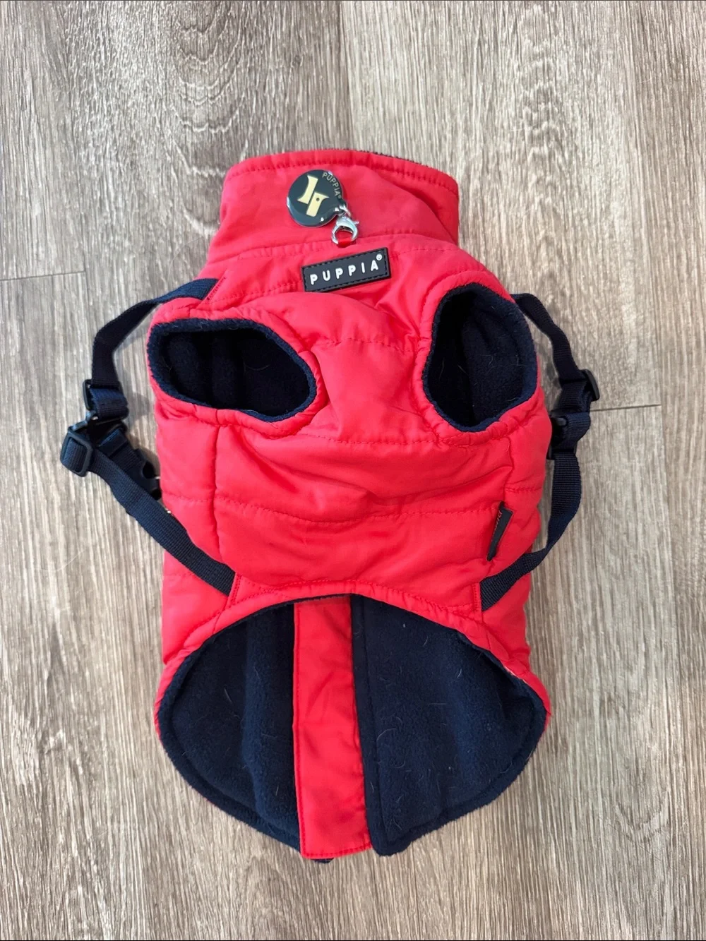 Puppia mountaineer II small dog fleece lined jacket winter coat red